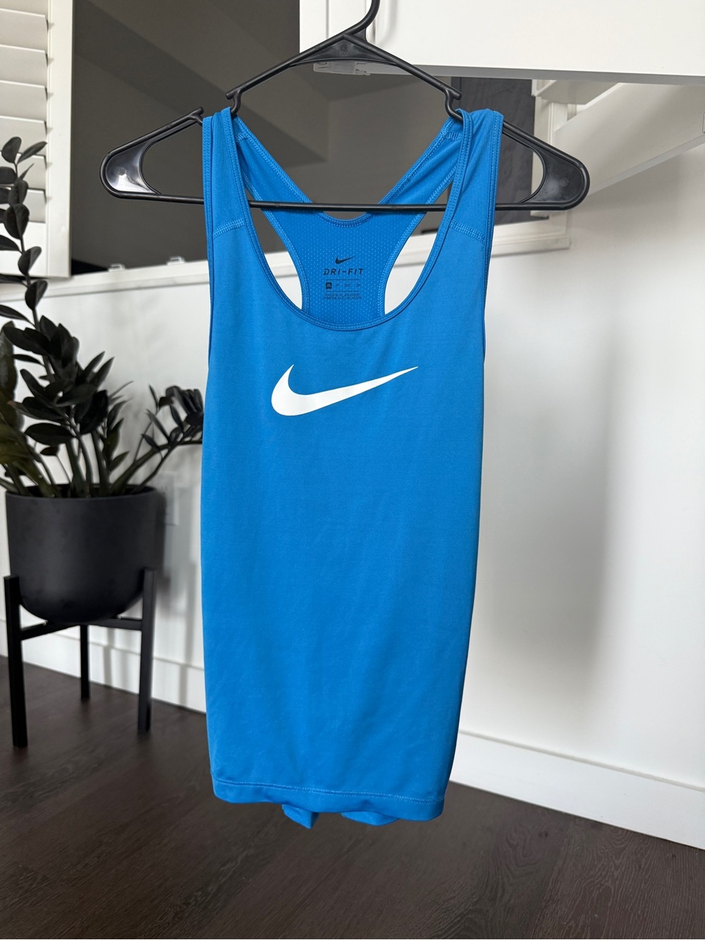 Nike Blue Athletic Racerback Tank with White Swoosh